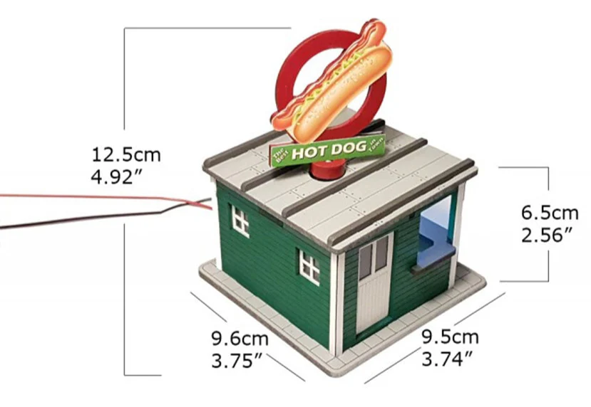 PLS-038 O Scale Hot Dog Booth w/Rotating Banner and Illumination - Image 3