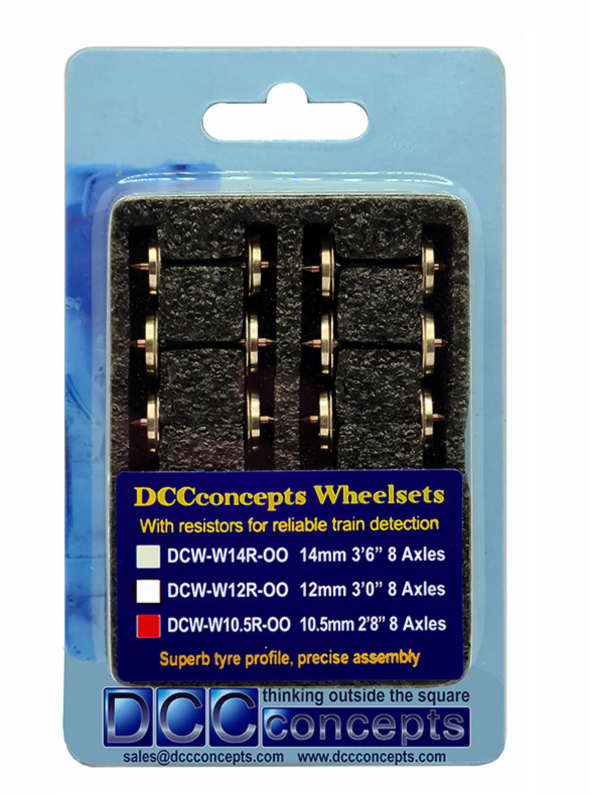 DCW-W10.5R-OO Quality Resistive Wheelsets OO/16.5mm Track 8x 10.5mm (2’8″) - Image 2