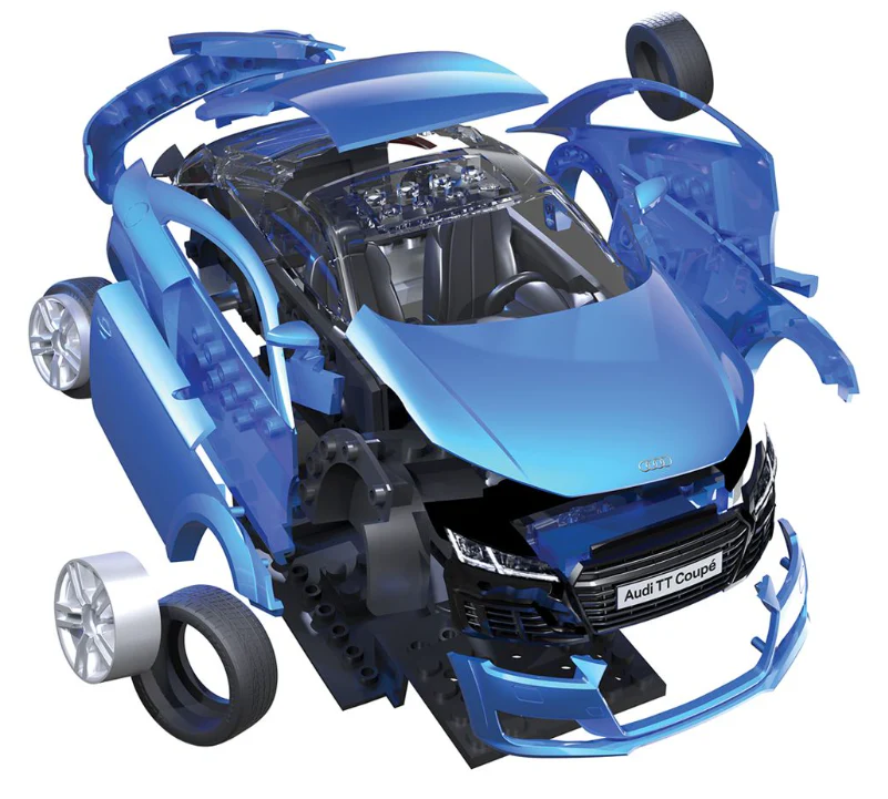 J6054 QUICKBUILD Audi TT Coupe - Blue Model Kit - Image 2