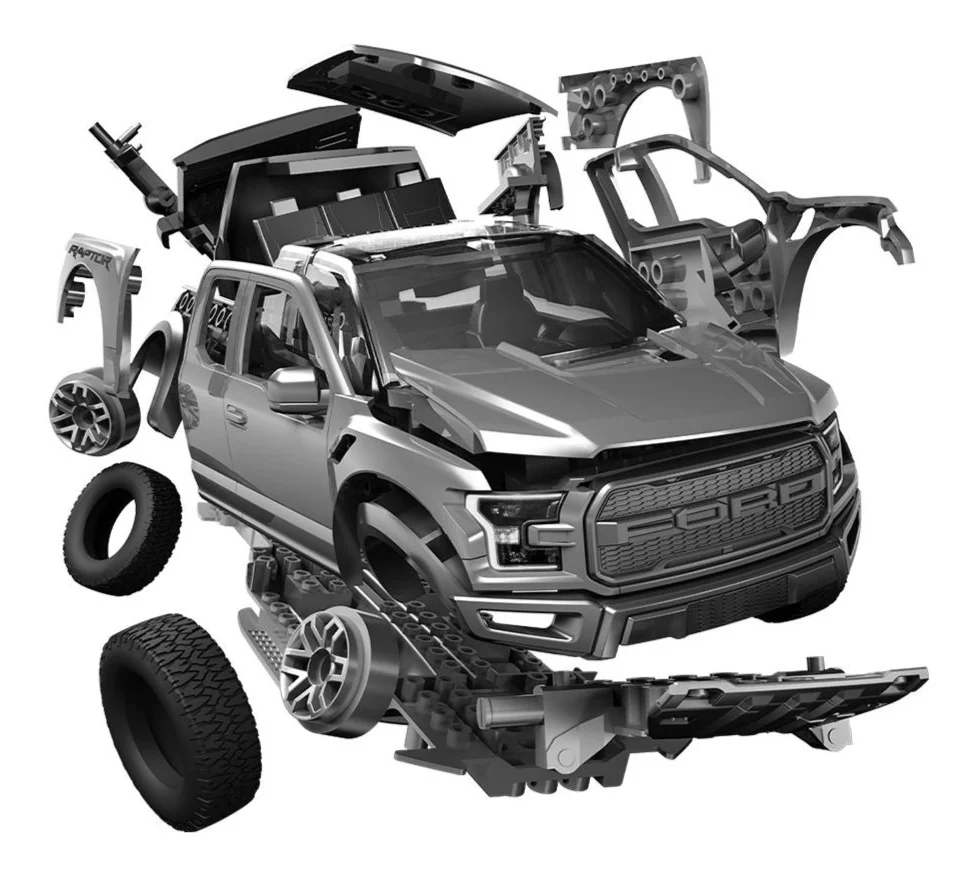 J6053 QUICKBUILD Ford F-150 Raptor - Grey Model Kit - Image 2