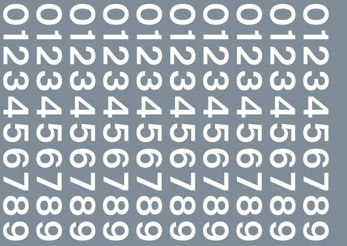 RT-ALL-0040 Numeric/alphabet sheet: white BR numbering (6.67mm high) Transfer