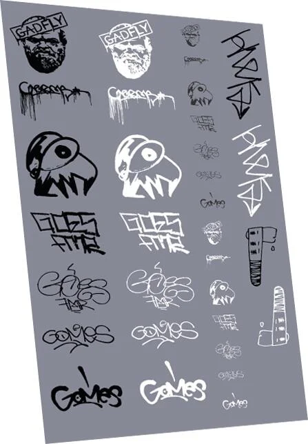 RT-4-8955 Graffiti: Tags Pack 5 Waterslide Decals Transfer