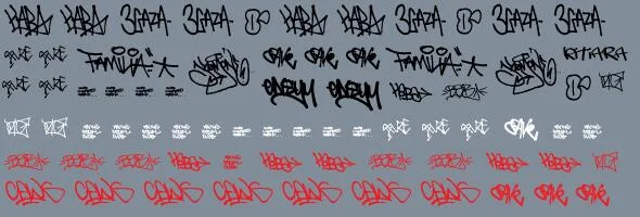 RT-4-8958 Graffiti: Tags Pack 8 Waterslide Decals Transfer