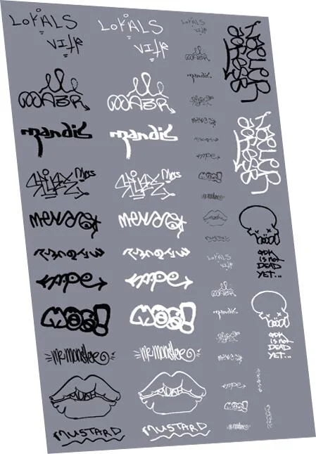 RT-4-8959 Graffiti: Tags Pack 9 Waterslide Decals Transfer