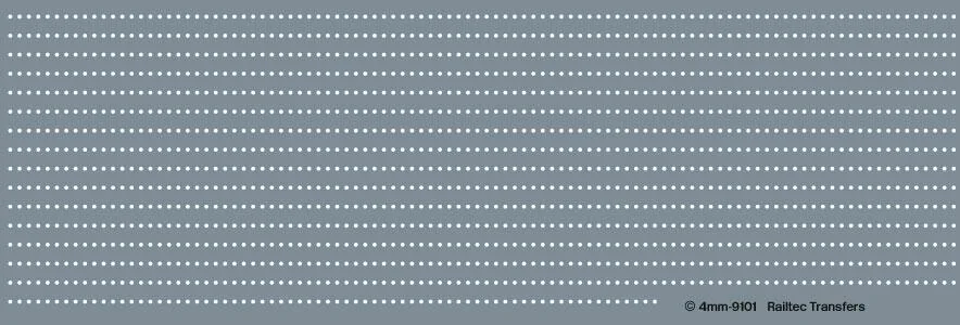 RT-4-9228 Rivets, White: 1⅛ inch diam, 3 inch spacing OO Gauge Waterslide Decals Transfer