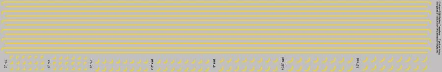 RT-4-9511 1" yellow lining (0.33mm thick) OO Gauge Waterslide Decal Transfer