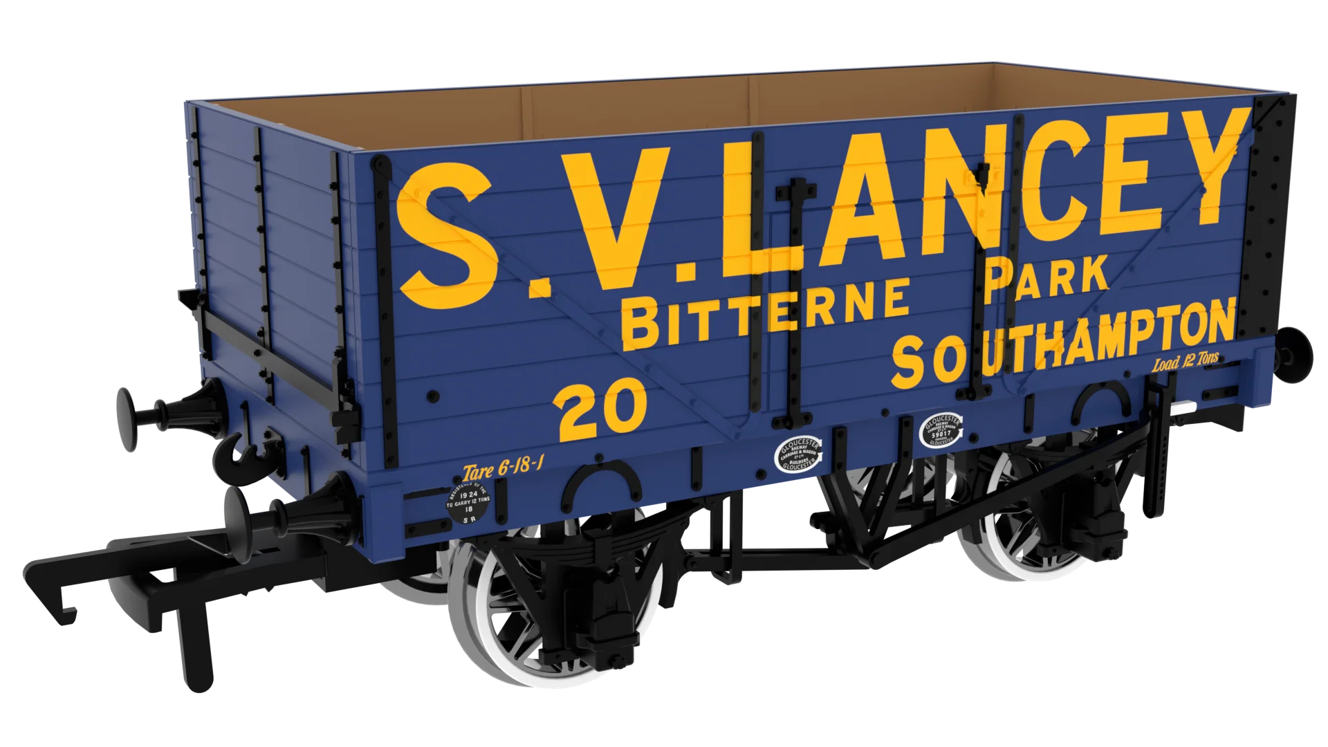 967259 7 Plank 1907 Railway Clearing House Private Owner Open Wagon S.V. Lancey No.20