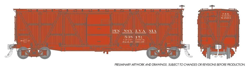 177004A HO X23 PRR Boxcar: PRR - Pre-1920 Scheme: Single Car