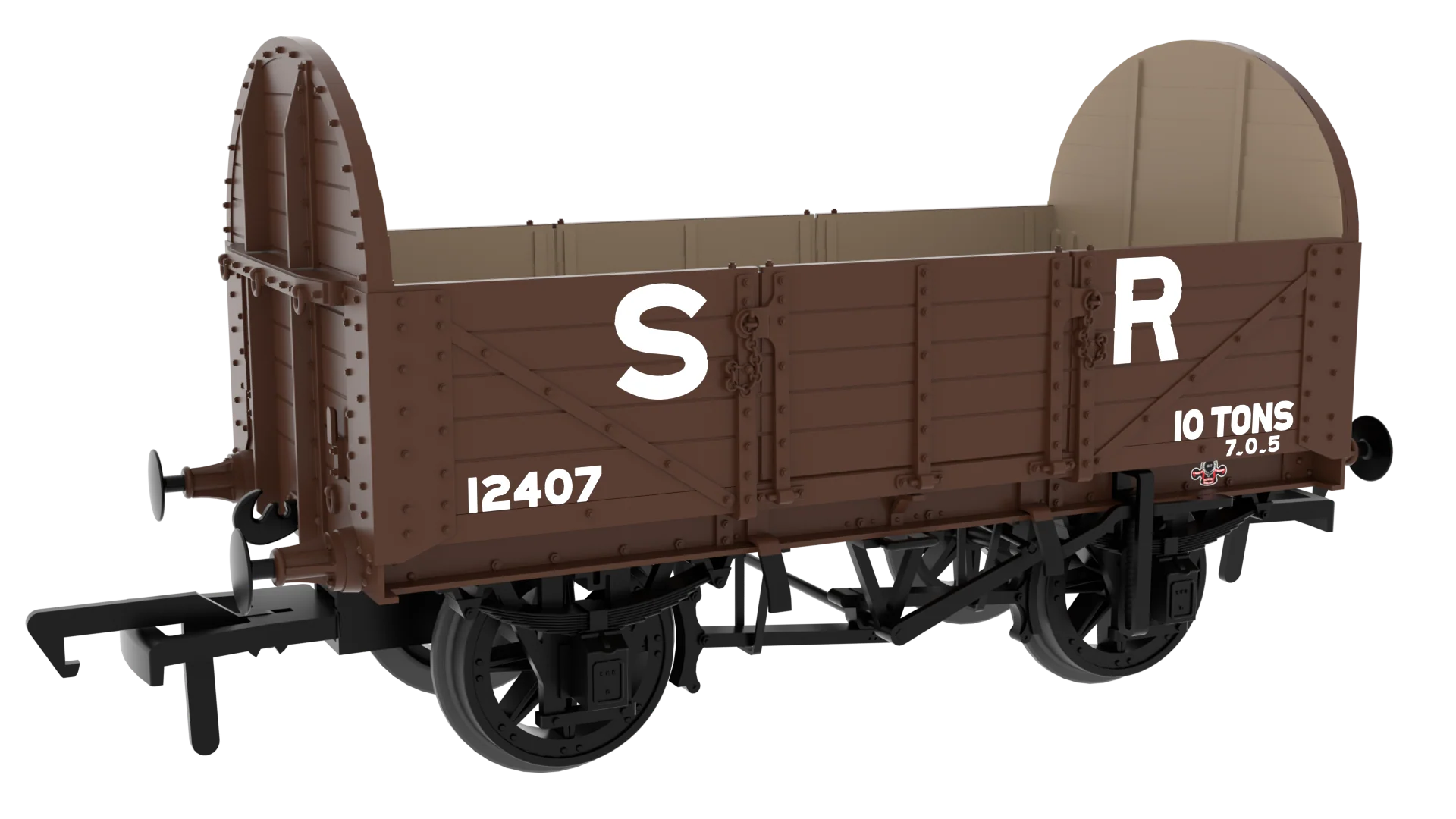 824018 SER/SECR 5-plank 10 ton open wagon - SR Pre-’36 Brown No. 12407
