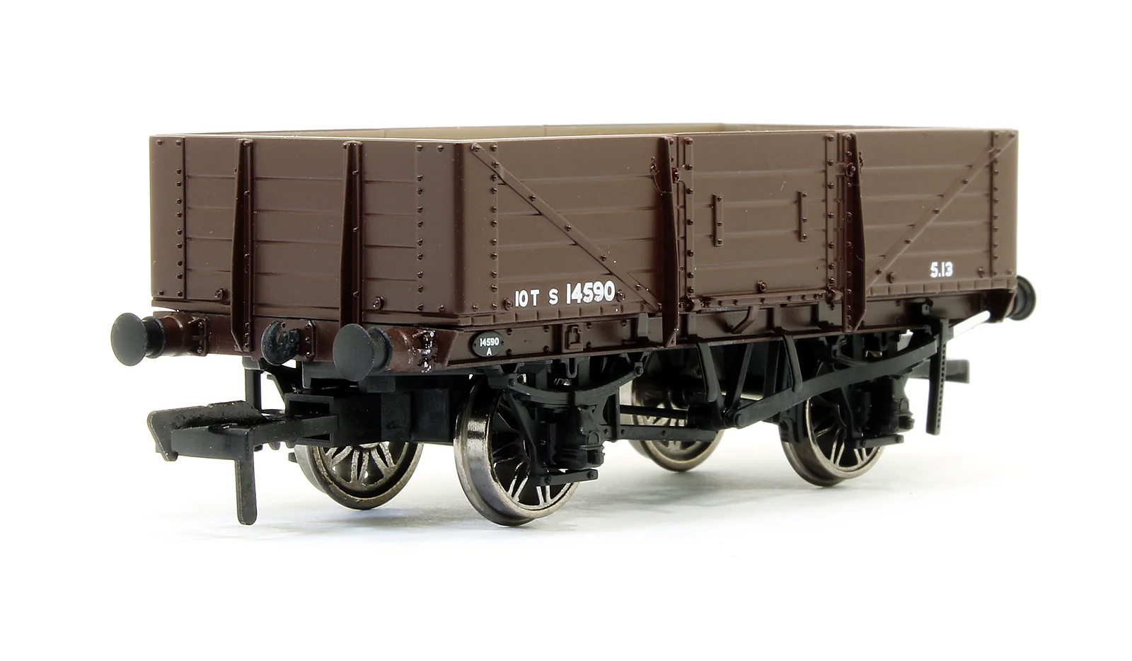 906017 SECR 1349 5 Plank Open Wagon - SR Brown (with BR markings) #S14590 - Image 2