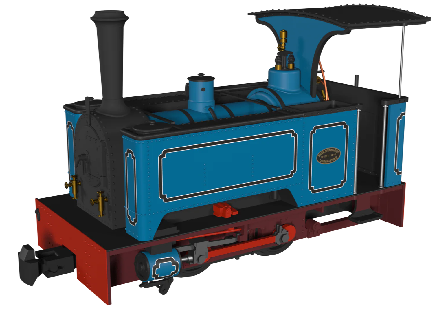 986504 Sirdar Class 0-4-0 Kerr, Stuart & Co. Long-Tank Lined Blue Steam Locomotive - DCC Fitted - Image 2