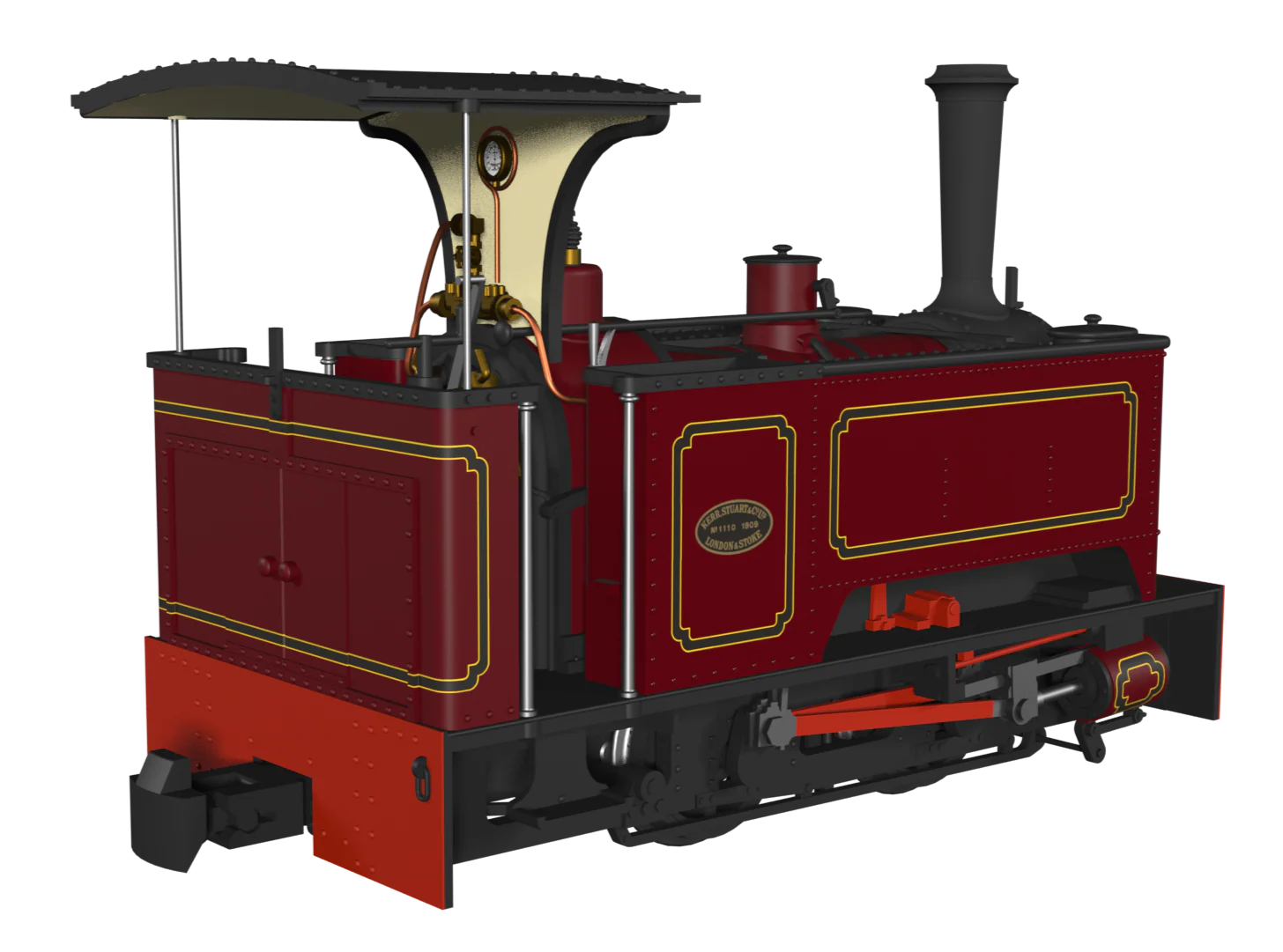 986506 Sirdar Class 0-4-0 Kerr, Stuart & Co. Long-Tank Lined Maroon Steam Locomotive - DCC Fitted - Image 3