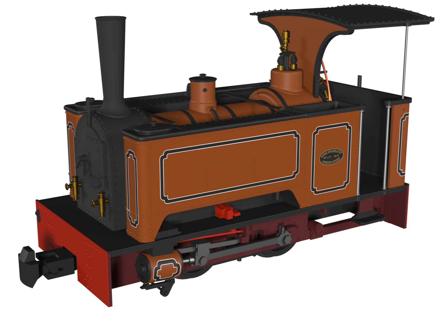 986505 Sirdar Class 0-4-0 Kerr, Stuart & Co. Long-Tank Lined Burnt Orange Steam Locomotive - DCC Fitted - Image 2