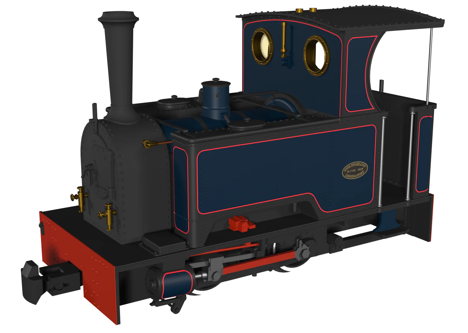 986202 Sirdar Class 0-4-0 Kerr, Stuart & Co. Short-Tank 'What If' - Lined Dark Blue Steam Locomotive