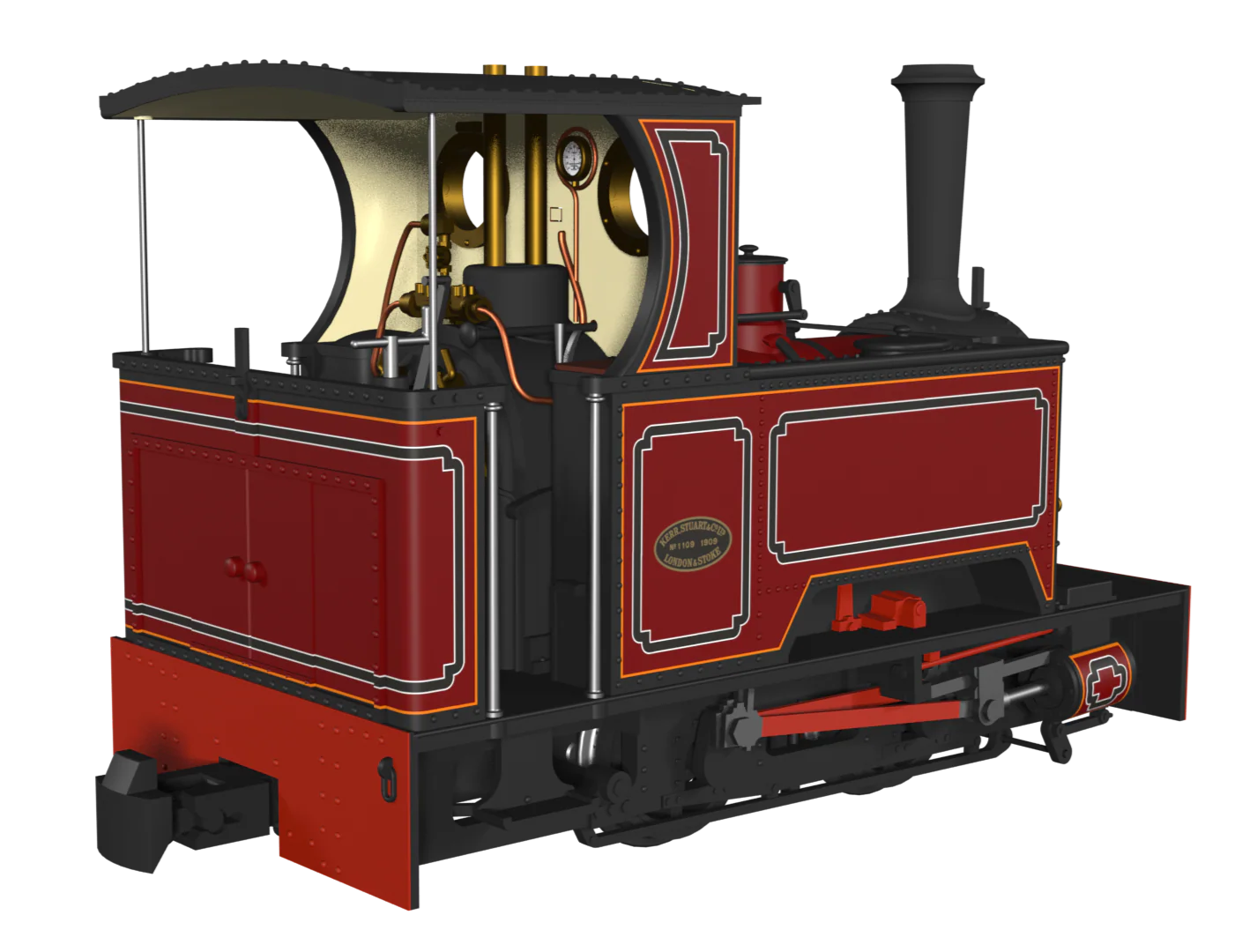 986703 Sirdar Class 0-4-0 Kerr, Stuart & Co. Short-Tank 'What If' - FR Lined Red Steam Locomotive - DCC Fitted - Image 9