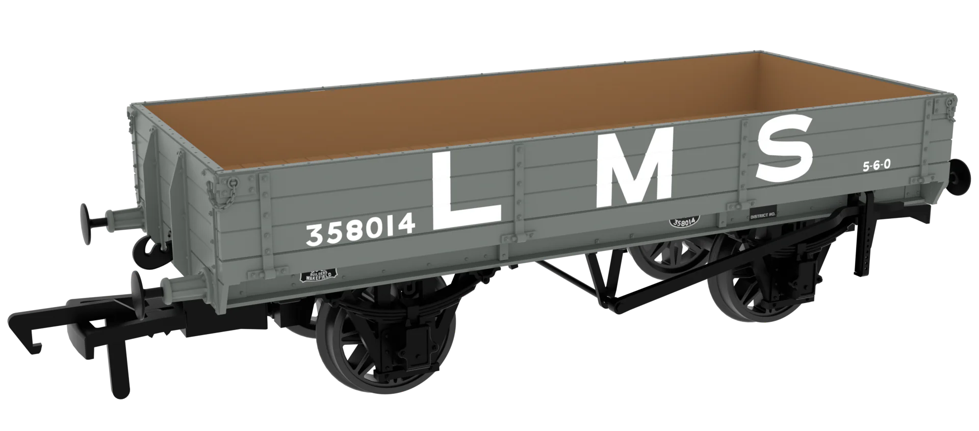 996007 GCR Dia. 6C 3-Plank Open - No. 358014 LMS Grey (pre-’36)