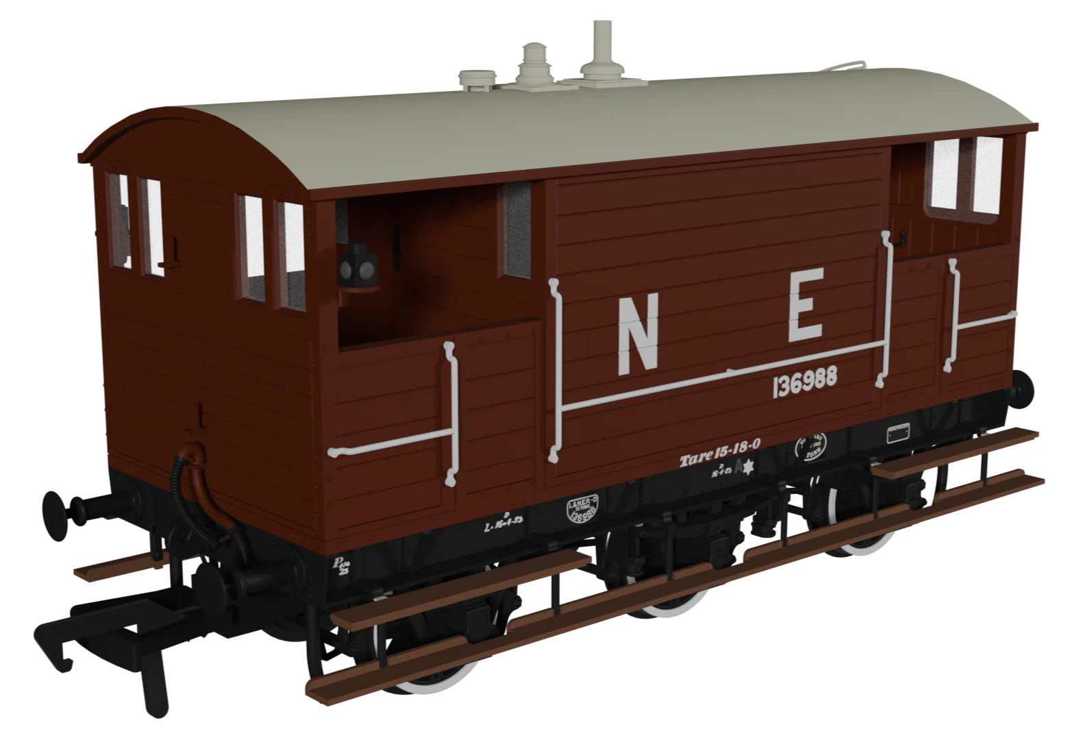 975006 GCR 15T 6w Brake - LNER Bauxite pre-1936 No.136988 - Image 4
