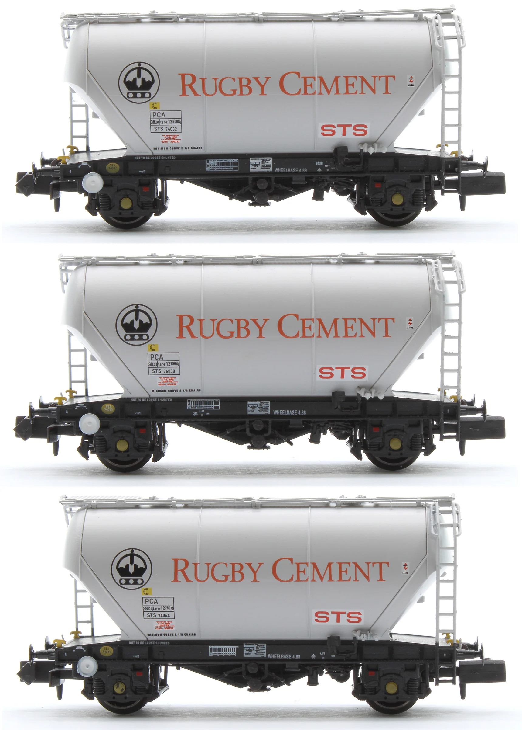 RT-RC2025-F Set of 3 Rugby Cement PCA Bulk Cement Wagons (Pack F)