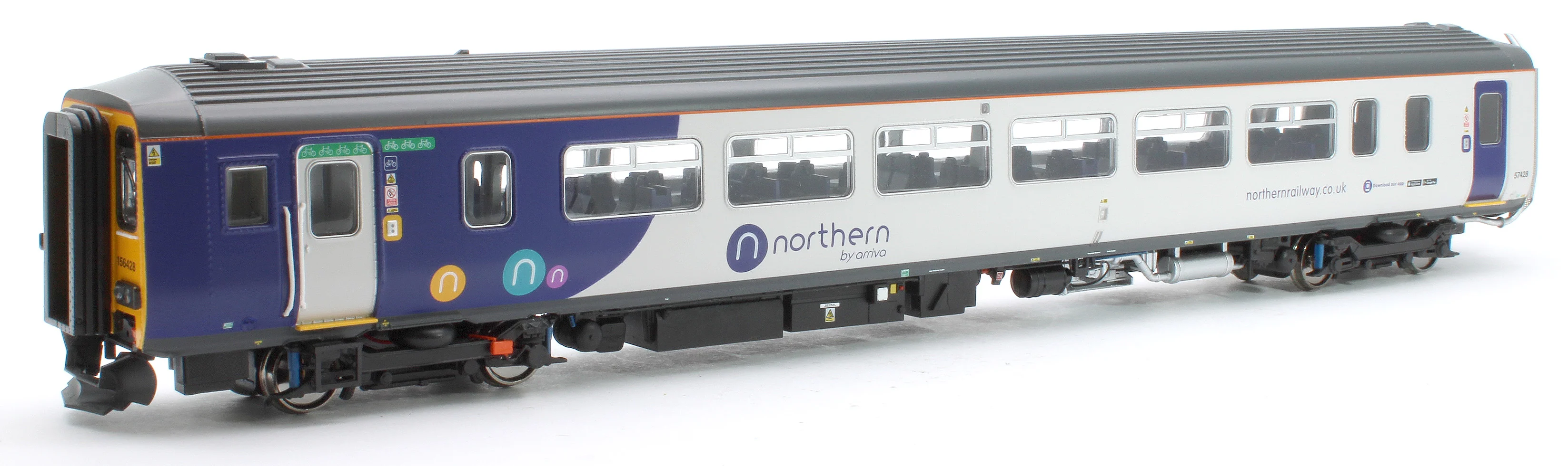 RT156-412 Class 156 Northern White Livery 2 Car DMU '156428' - Image 11