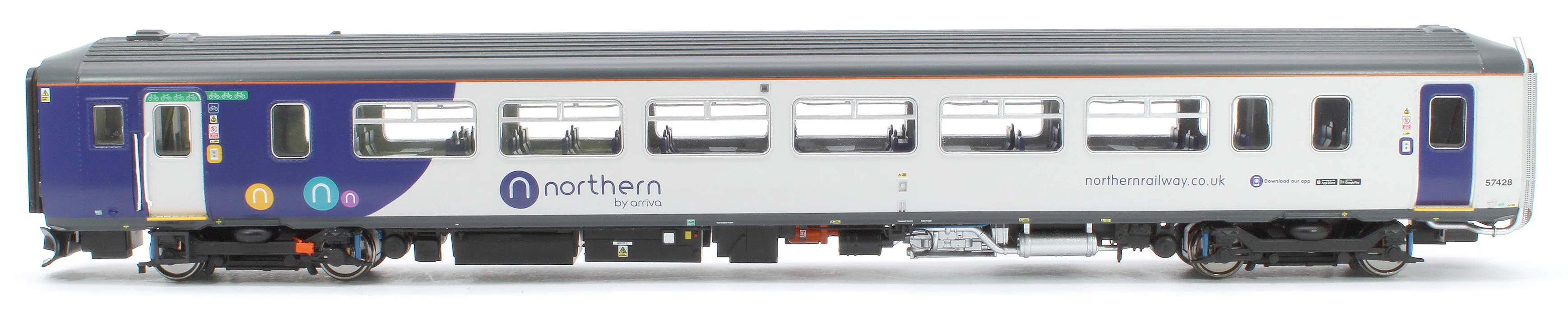 RT156-412 Class 156 Northern White Livery 2 Car DMU '156428' - Image 12