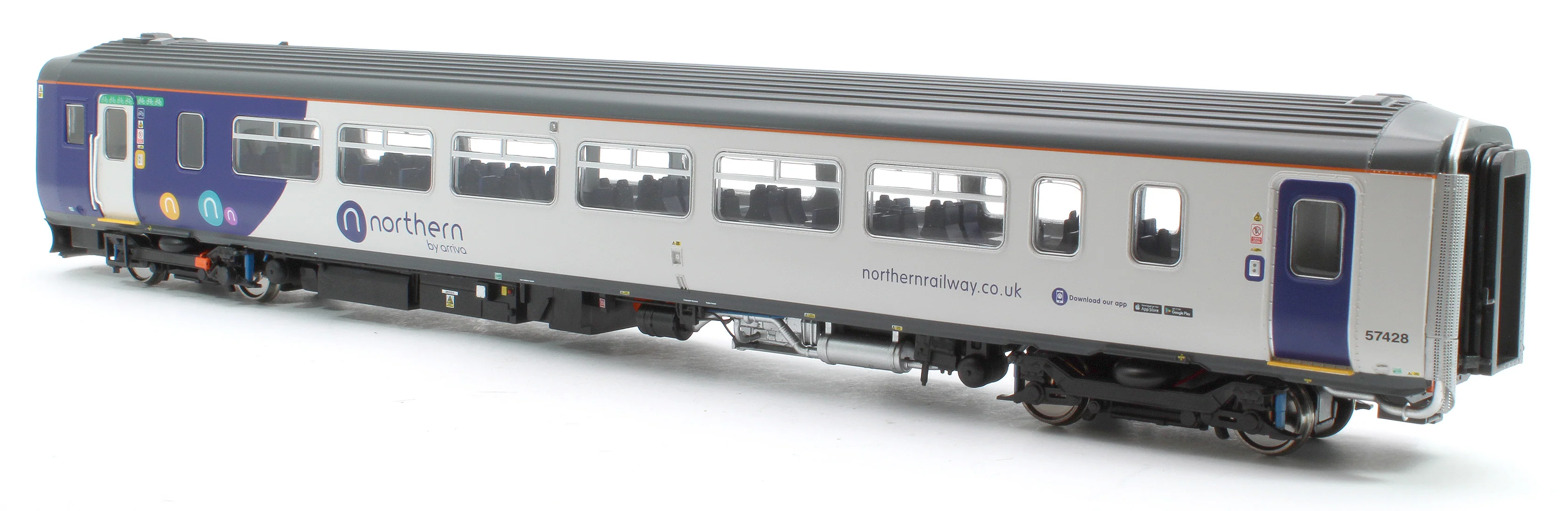 RT156-412 Class 156 Northern White Livery 2 Car DMU '156428' - Image 13