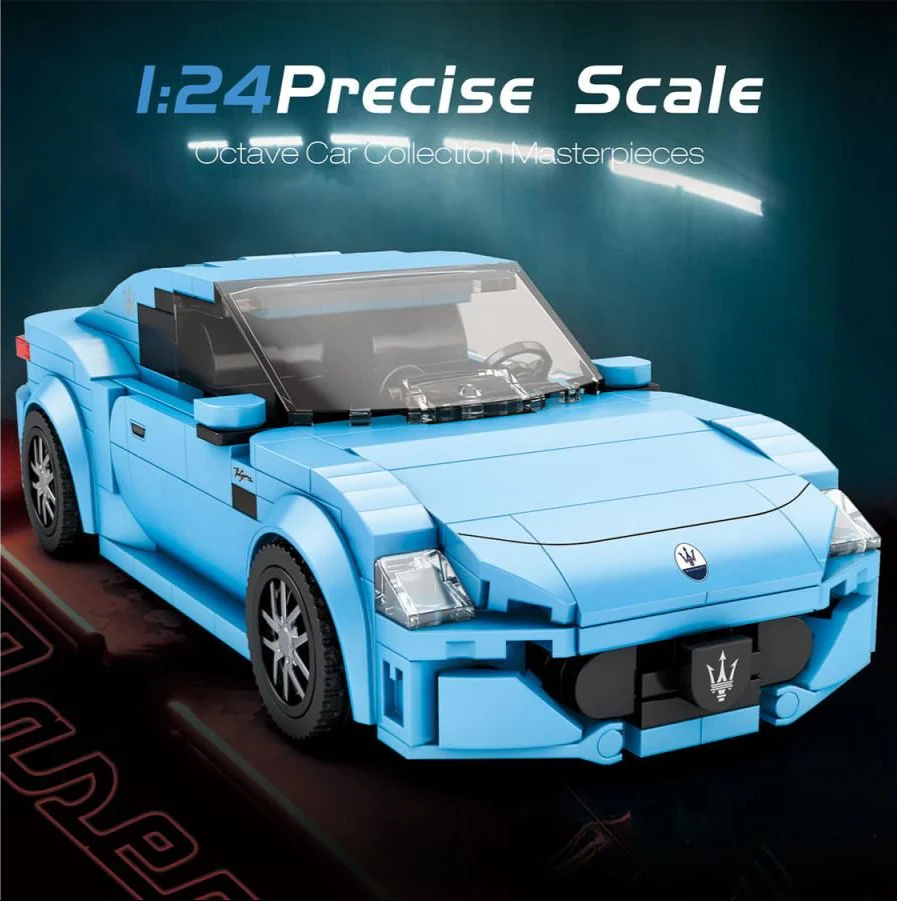 824 Maserati Sky Blue Sports Car 384pc Construction Set - Image 5