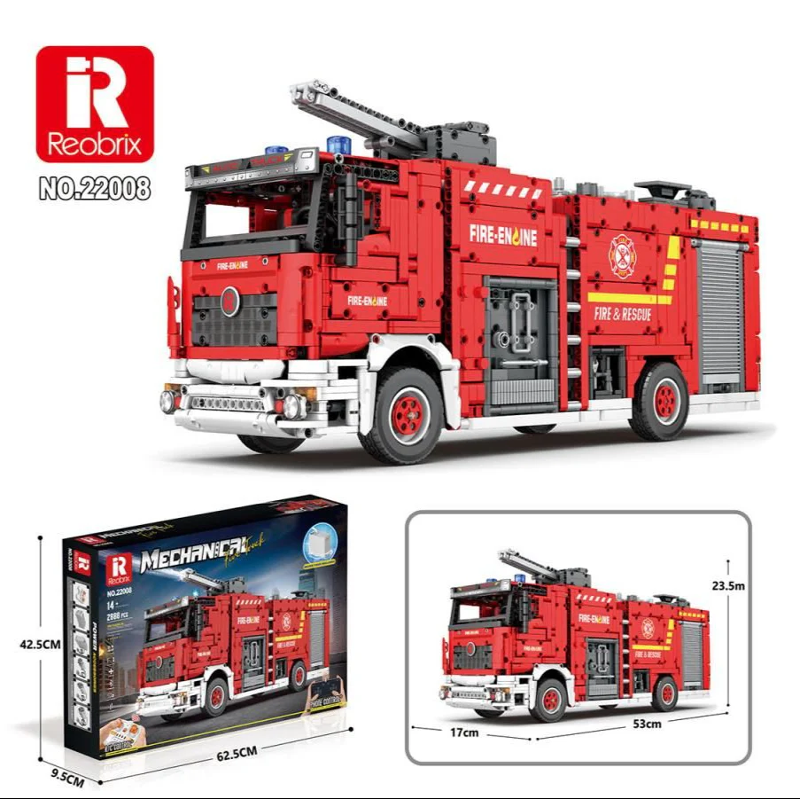 22008A RC Fire Truck 2888pc Construction Set - Image 6