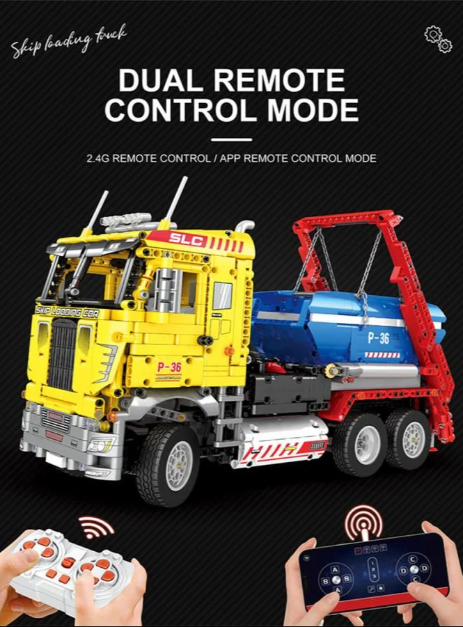 22016 RC Dumpster Container Truck 1918pc Construction Set - Image 2