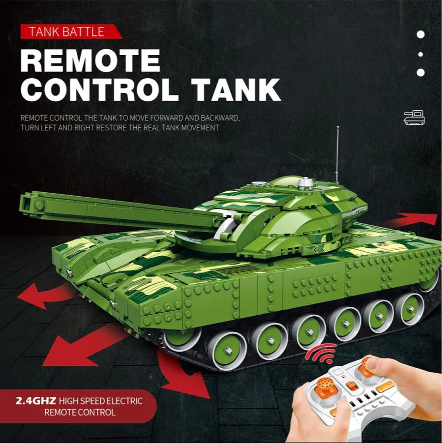 55026 RC Canon Firing Tank 1516pc Construction Set - Image 3