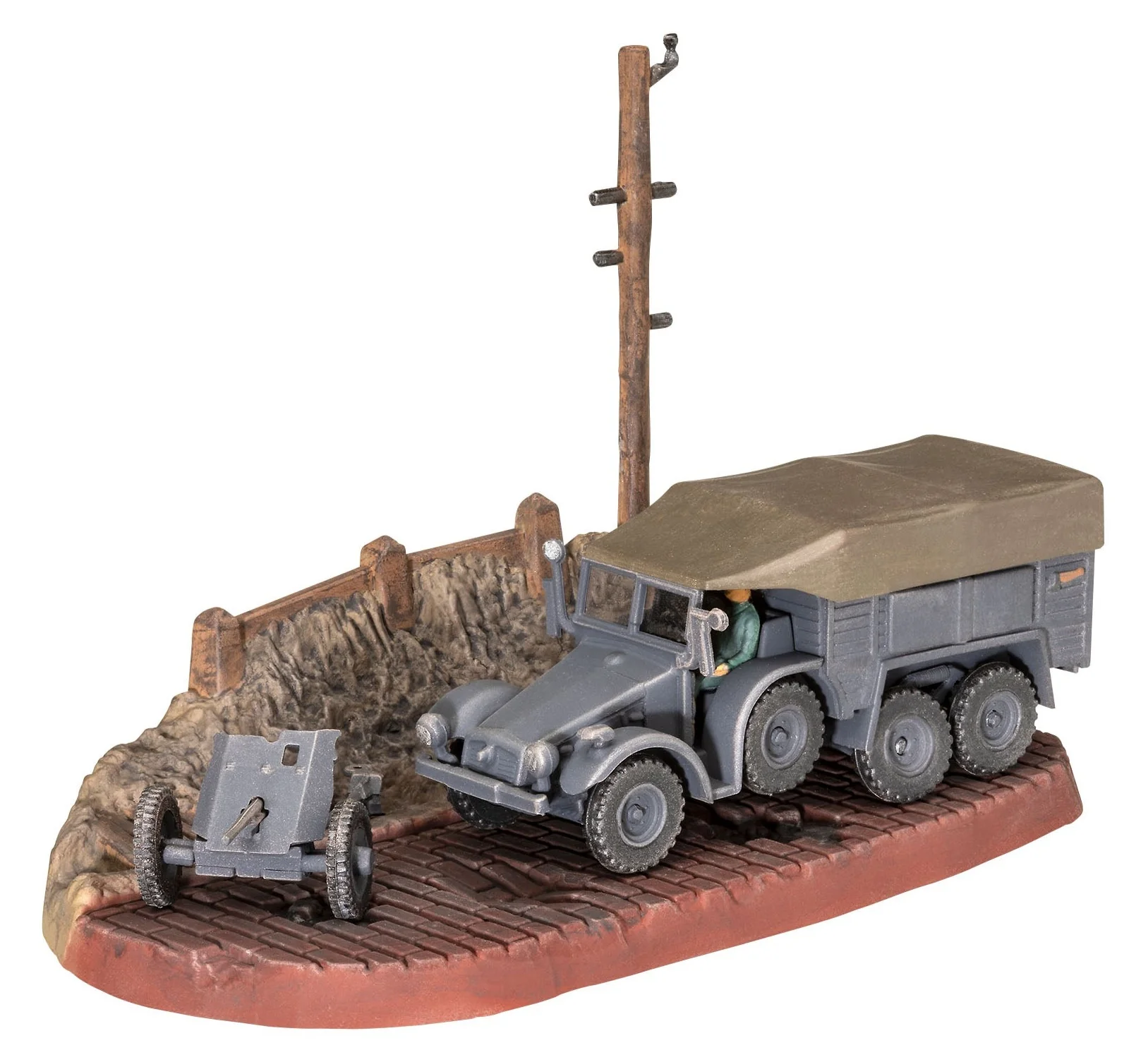 03344 German Krupp Protze KFZ 69 W/3.7CM PAK (1:76 Scale) Model Kit - Image 2