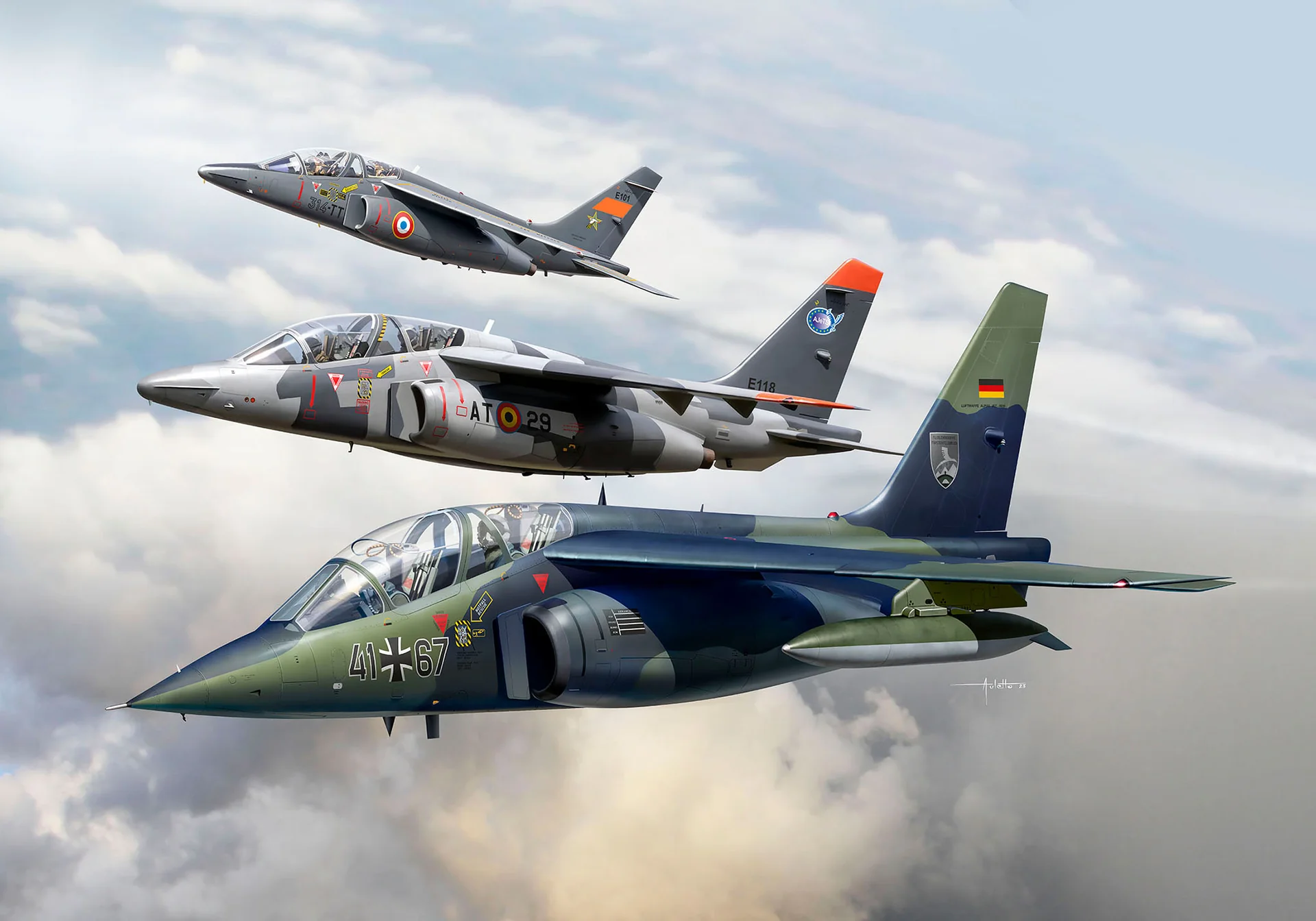 03810 French Alpha Jet 50th Anniversary Triple Set (1:144 Scale) Model Kit
