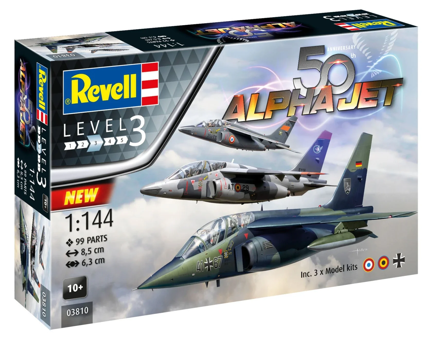 03810 French Alpha Jet 50th Anniversary Triple Set (1:144 Scale) Model Kit - Image 2