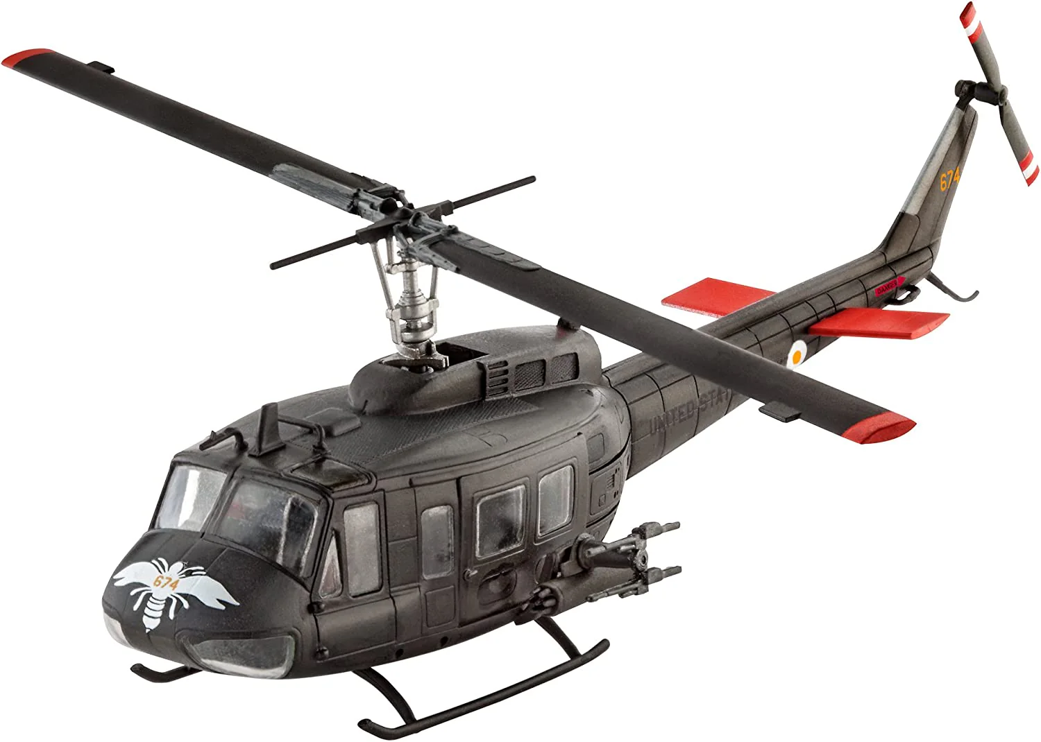 04983 US Bell UH-1H Gunship (1:100 Scale) Model Kit - Image 2