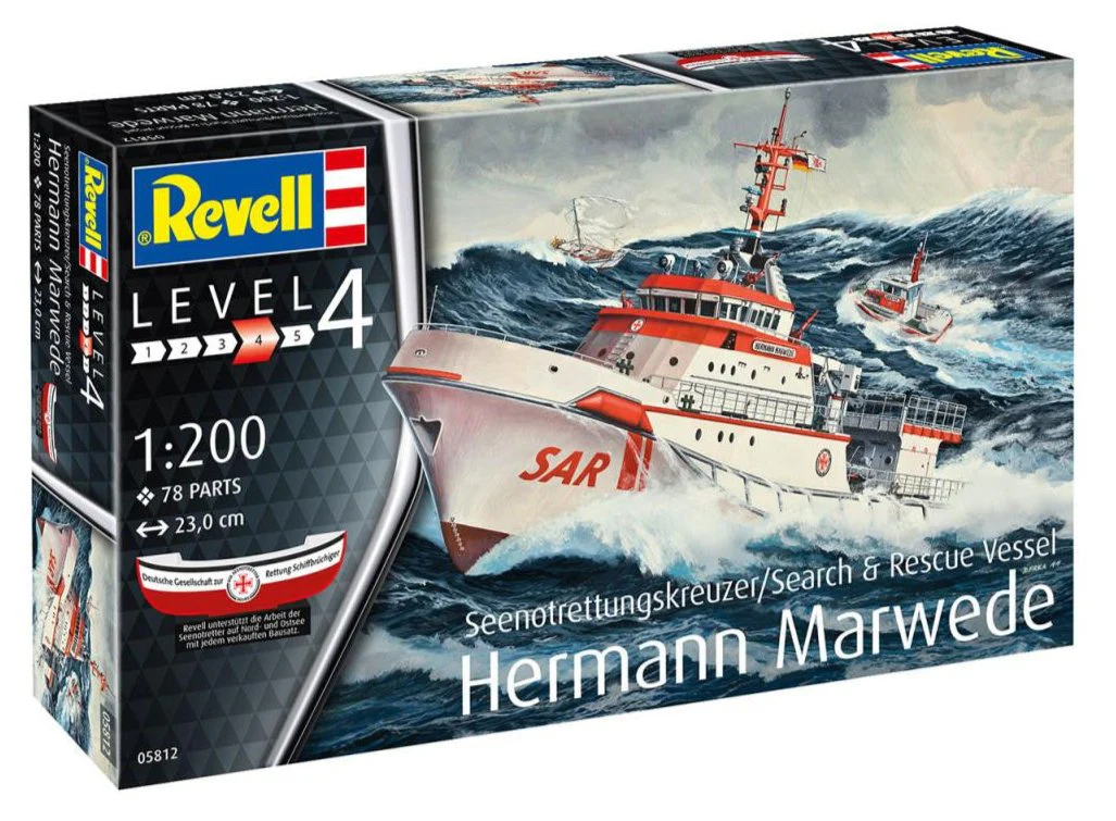 05812 Search & Rescue Vessel "Hermann Marwede" Model Kit - Image 6