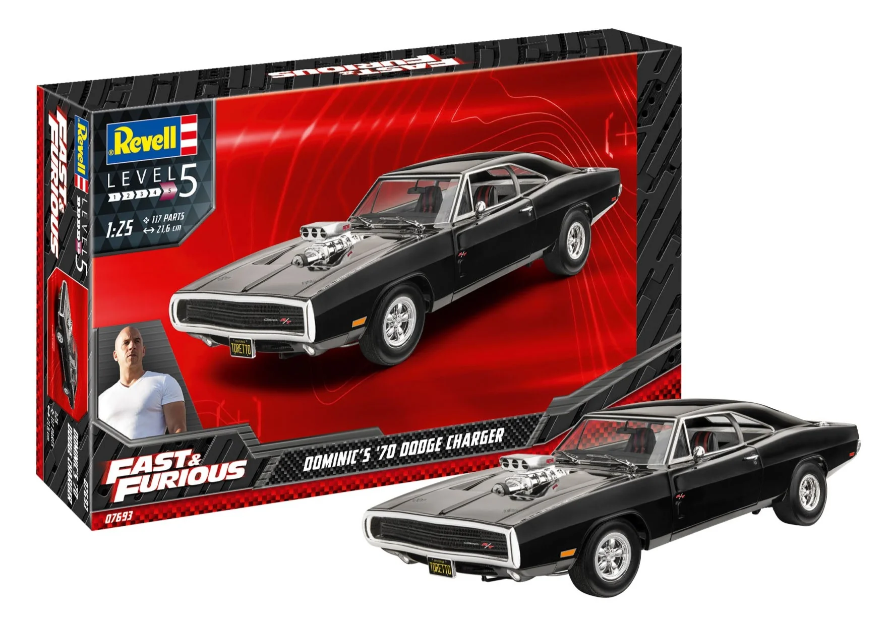 07693 Fast & Furious Dom's 1970 Dodge Charger (1:25 Scale) Model Kit