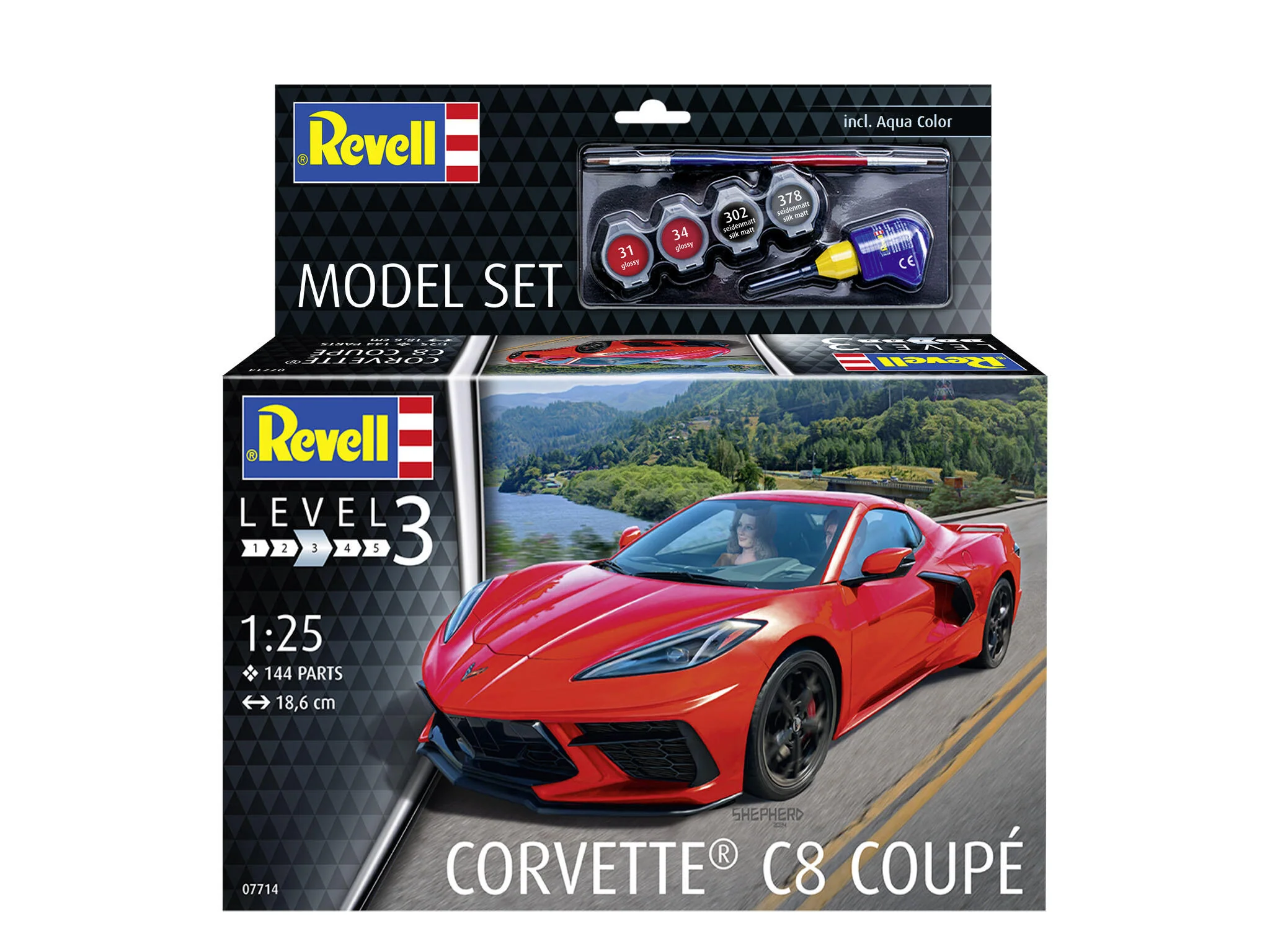 67714 Model Set Corvette C8 Coupe (1:24 Scale) Model Kit - Image 7