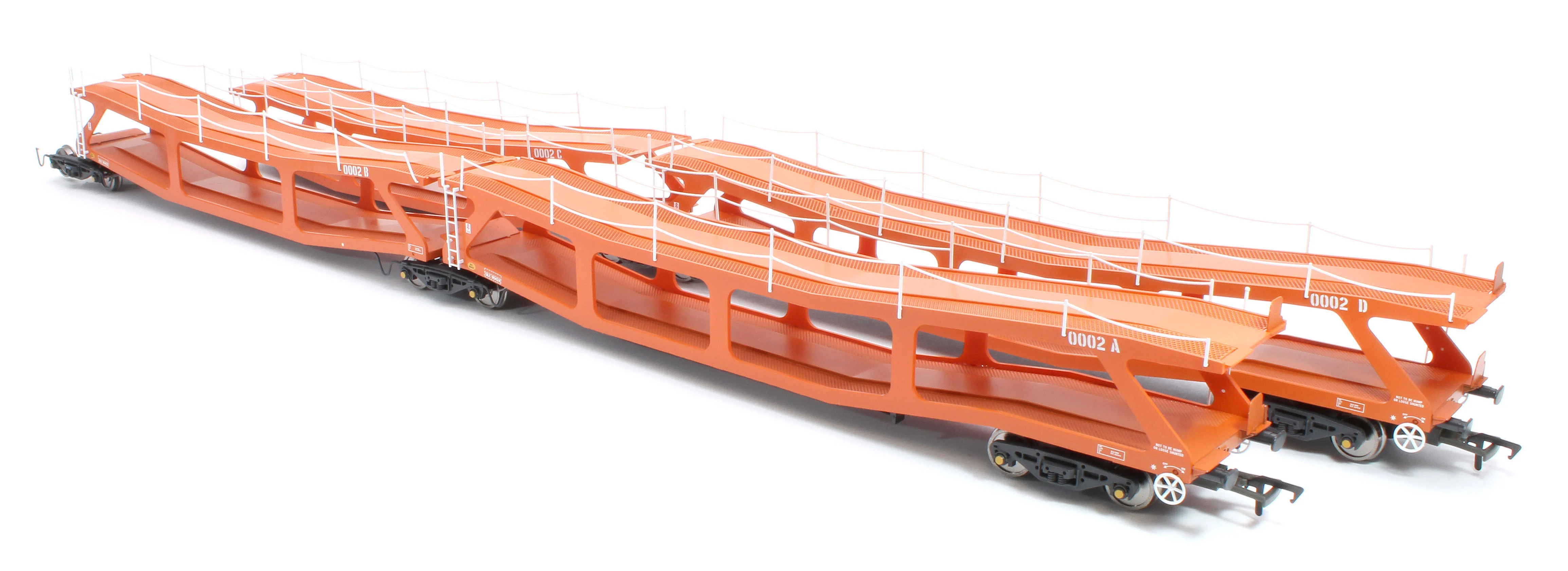 RT-OO-CAR4-403A Quad set Cartic-4 car carrier - Silcock and Collings orange (set A) - Image 2