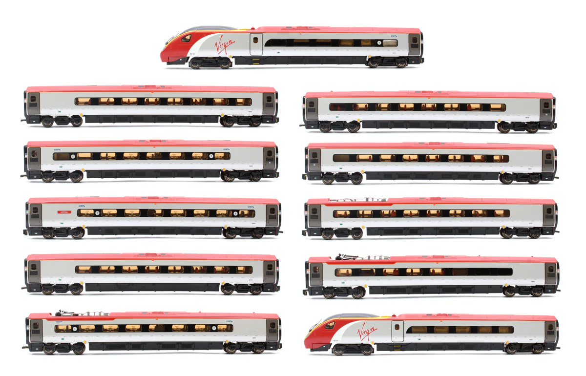 Class 390 152 "Virgin Knight" 11 Car Pendolino in Virgin original livery (grey doors)