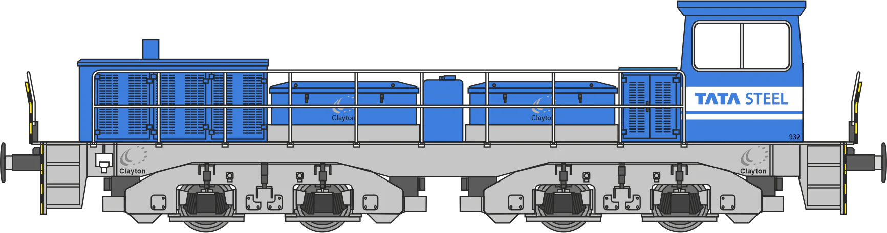 RT-CBD90-TS-B Clayton Class 18 / CBD90 Tata Steel Hybrid Battery Diesel Locomotive No.932 (Version B) - Image 10