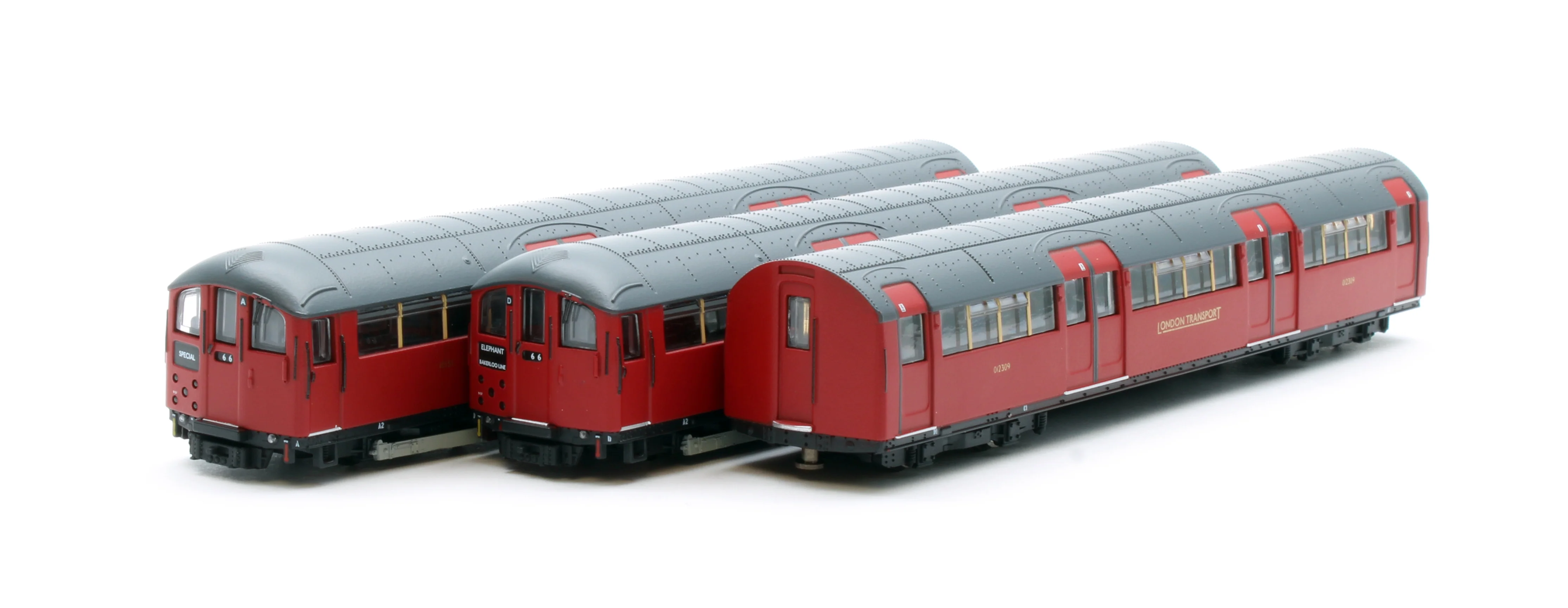 RT-N-LU1938-MAR301C 1938 Tube Stock - London Transport (Gold Branding) Maroon “Rail Red” (Cream Window Bars) Set C (Northern & Bakerloo Line) 3-Car EMU - Image 3