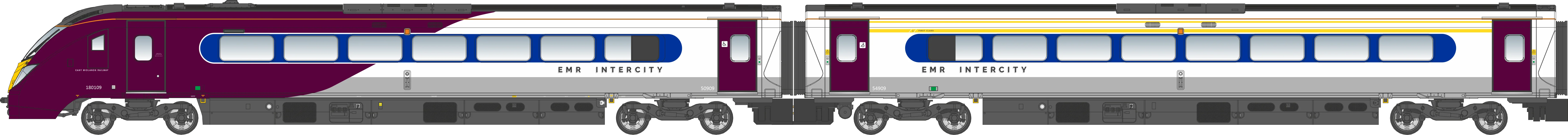 RT-OO-180-EMR-604A-DCC Class 180 East Midlands Railway 180109 5-Car DMU - DCC Sound - Image 2