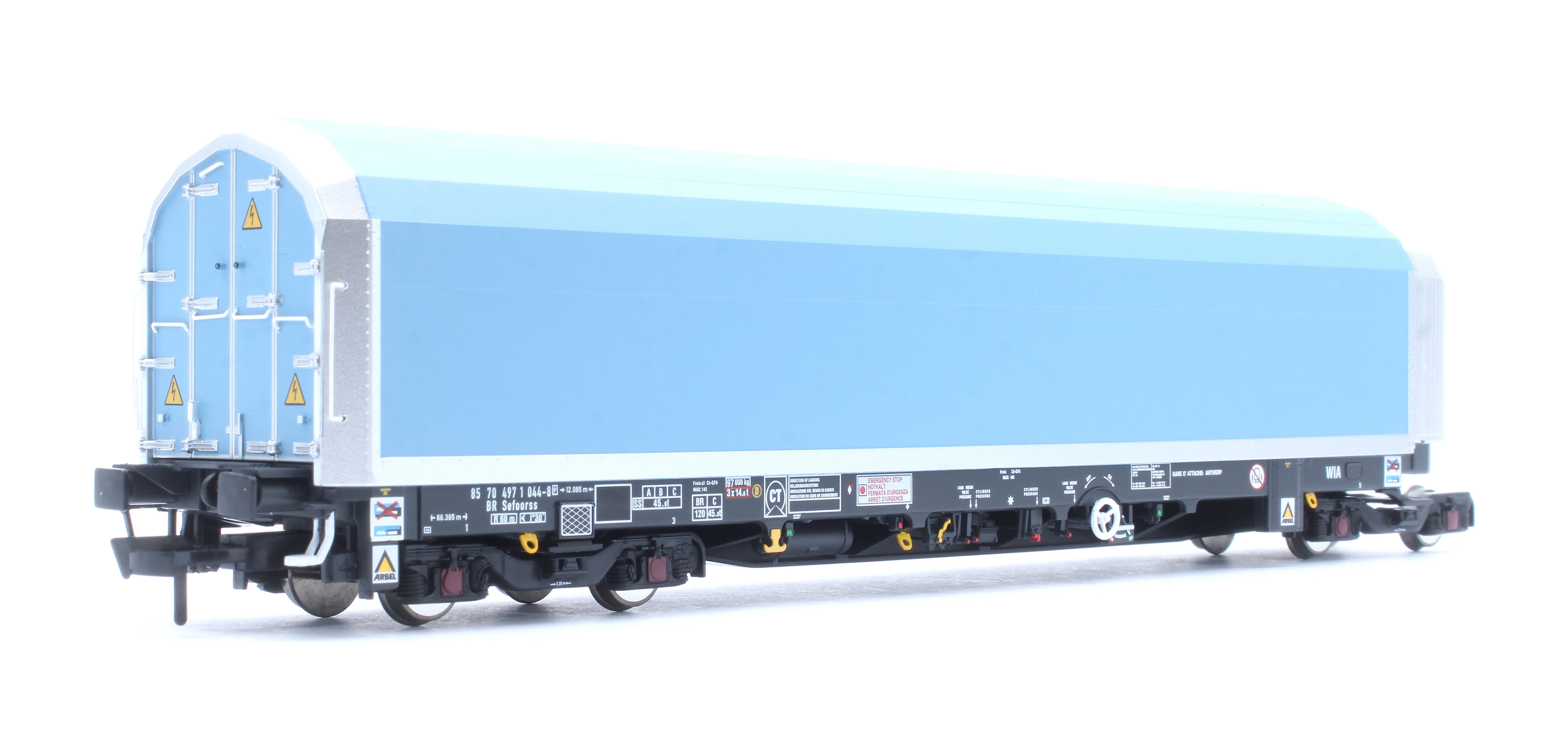 RT-OO-WIA-402B OO/4mm 5-car Arbel WIA car carrier plain blue. Wagon 85 70 4971 044-8 - Image 2