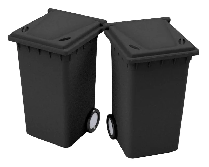RRM002 OO Gauge Wheelie Bins (Pack of 10) - Unpainted