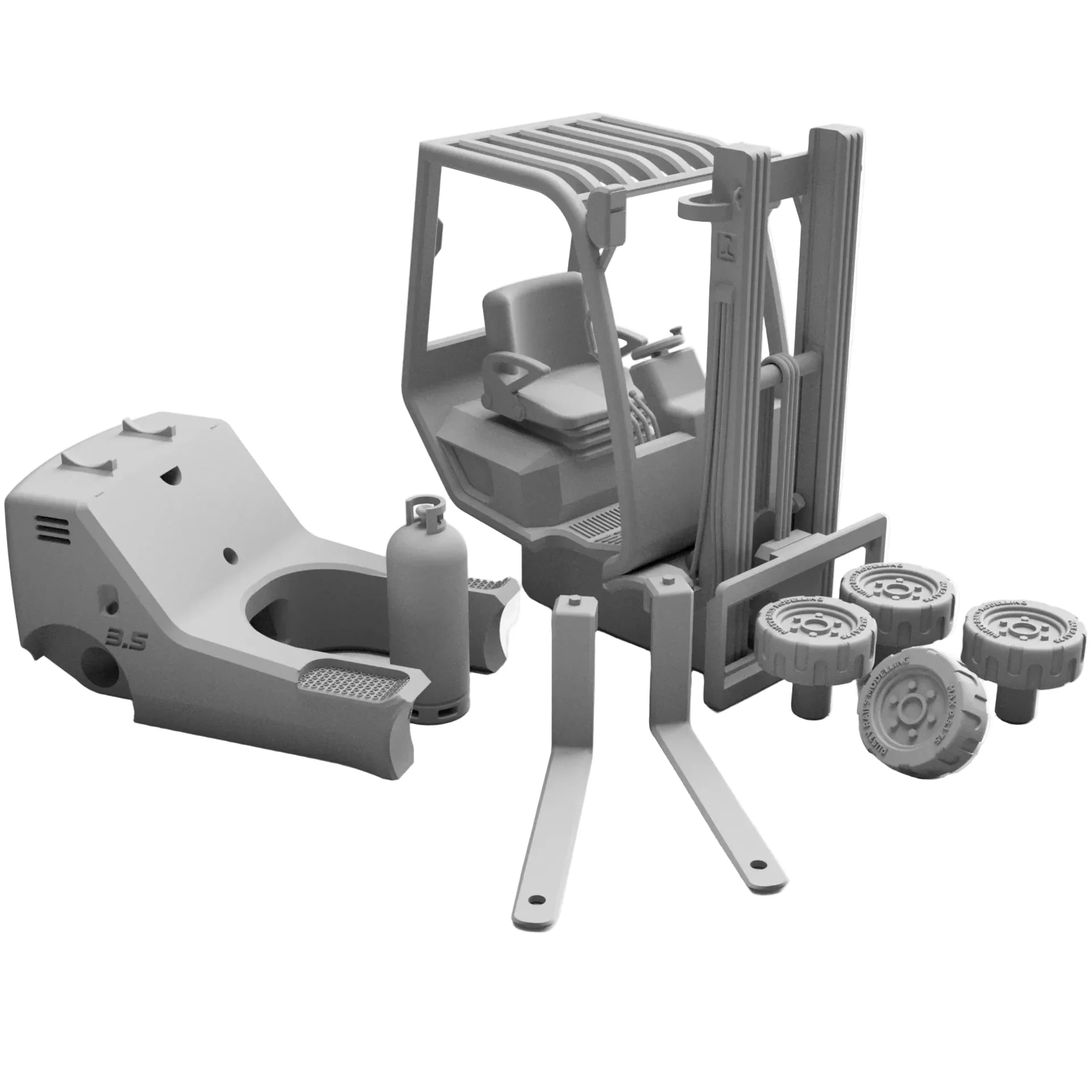 RRM079 OO Gauge Forklift (Single Pack) - Unpainted - Image 2