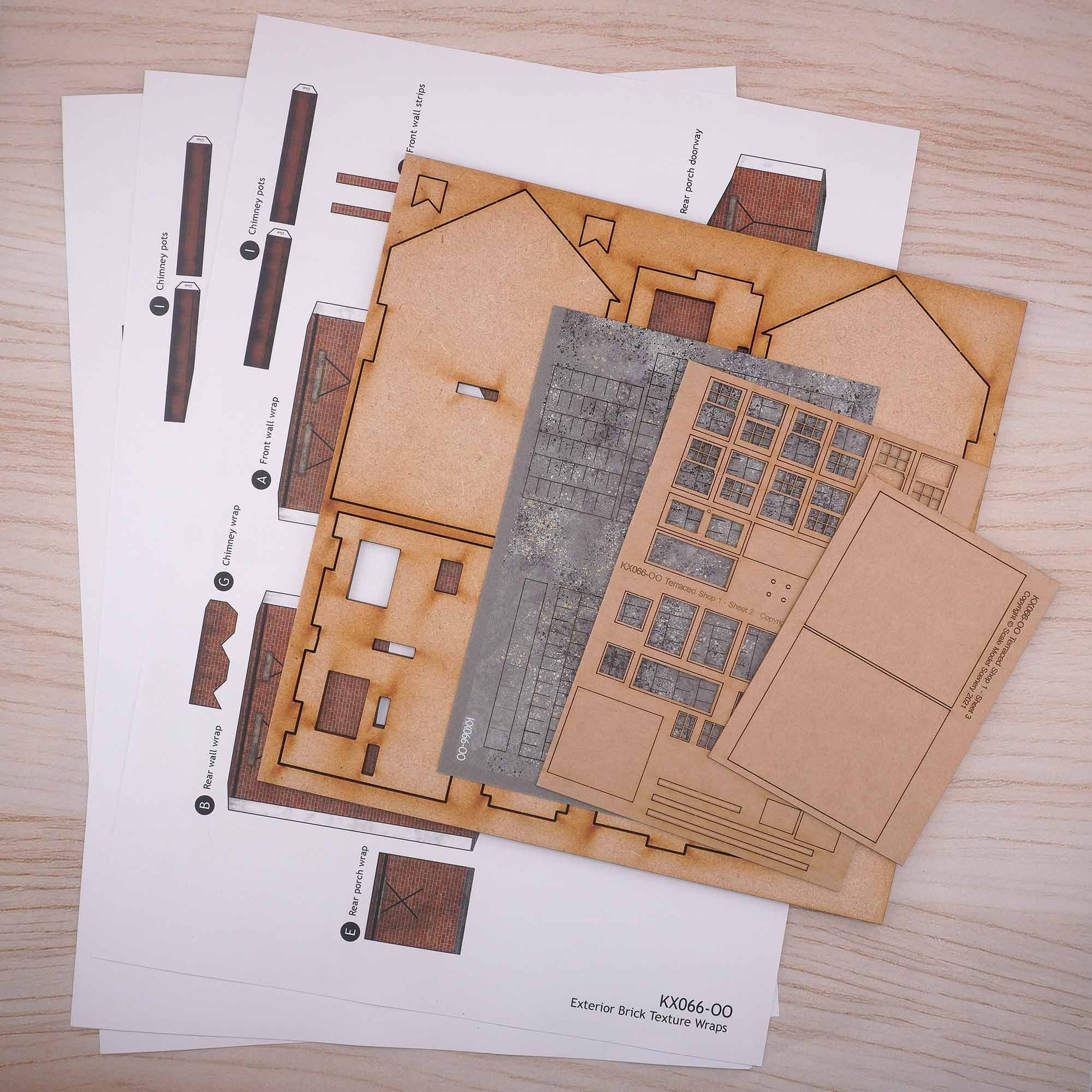 KX066-OO-A OO Period Terraced Shop (Left Side Door) Model Kit - Image 4