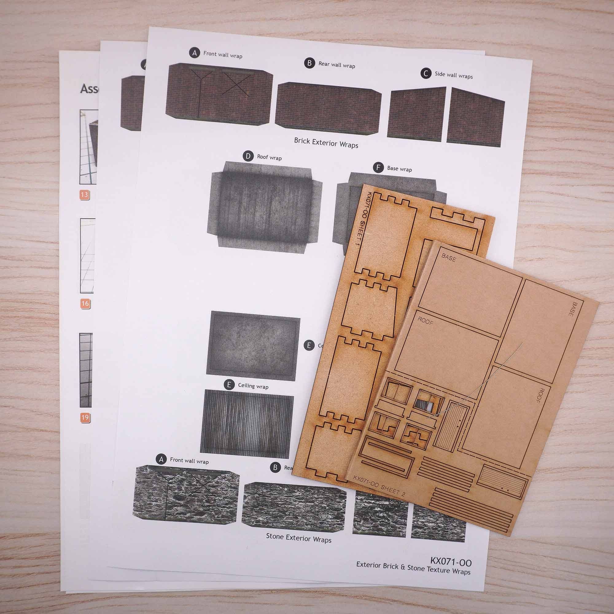 KX071 OO Small Brick/Stone Lineside Huts/Sheds (Pack of 2) Model Kit - Image 6