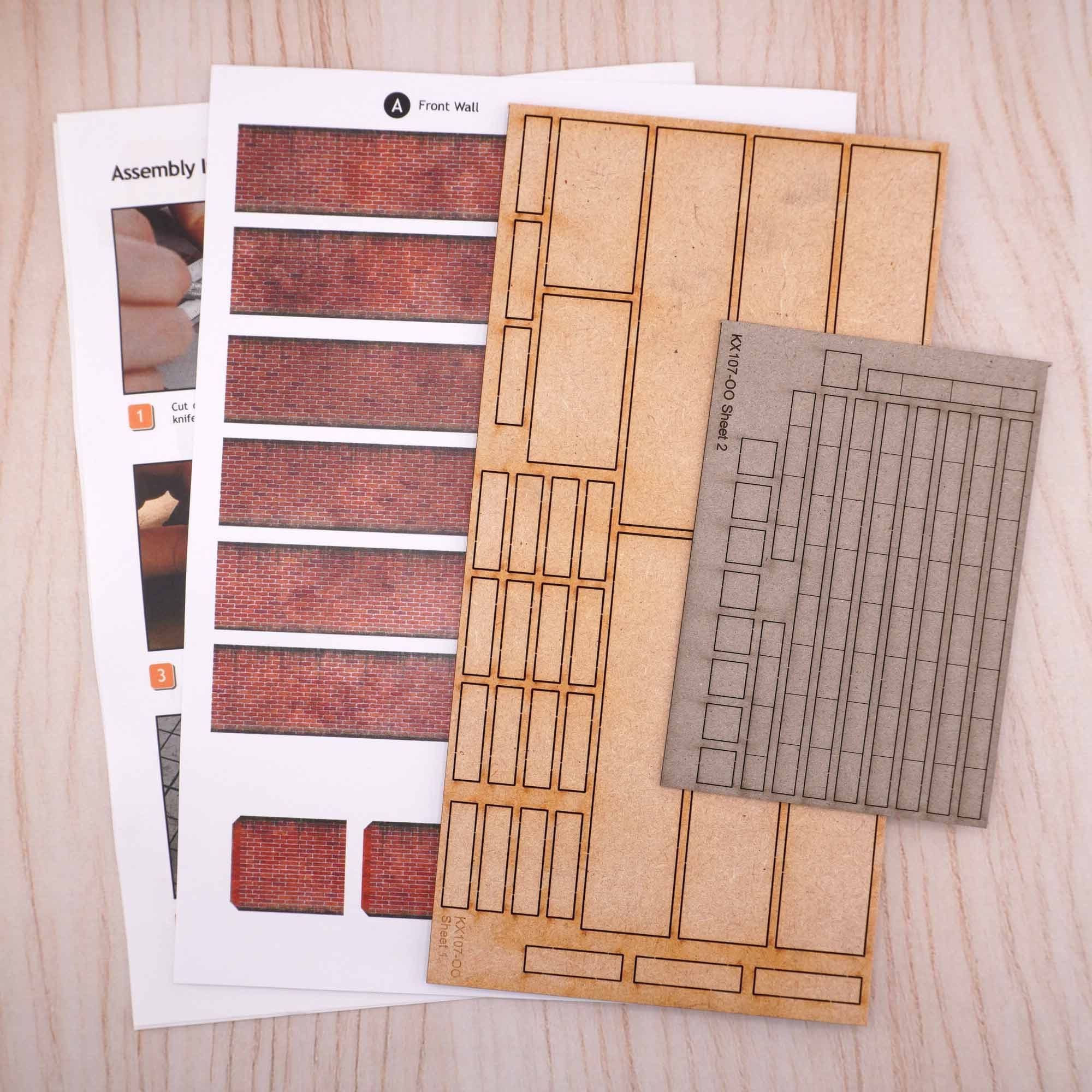 KX107B 5ft Modular Industrial Red Brick Walls Model Kit - Image 3
