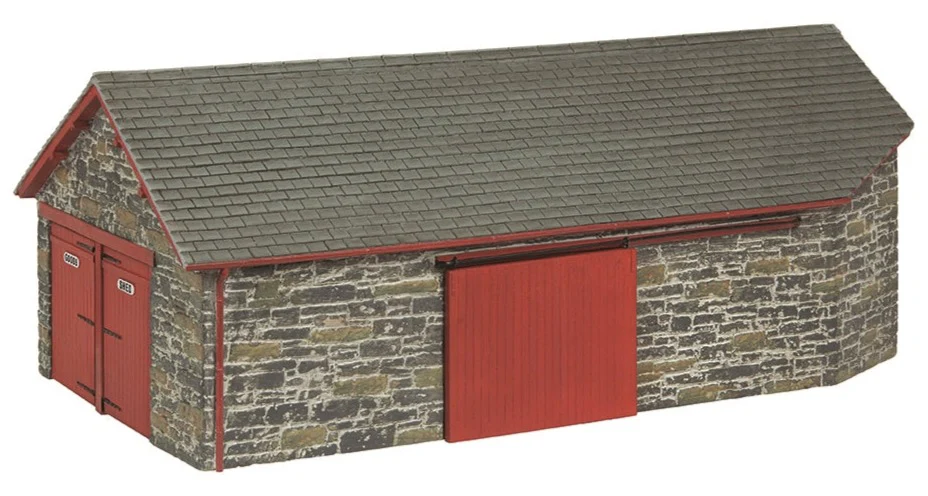 44-0197R Narrow Gauge (OO9) Harbour Station Goods Shed - Red