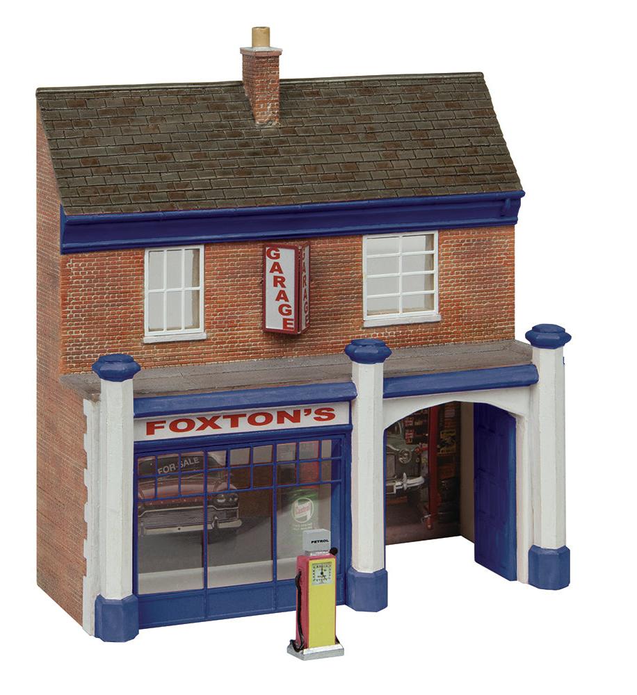 44-0223B Low Relief Town Garage and Sales Blue