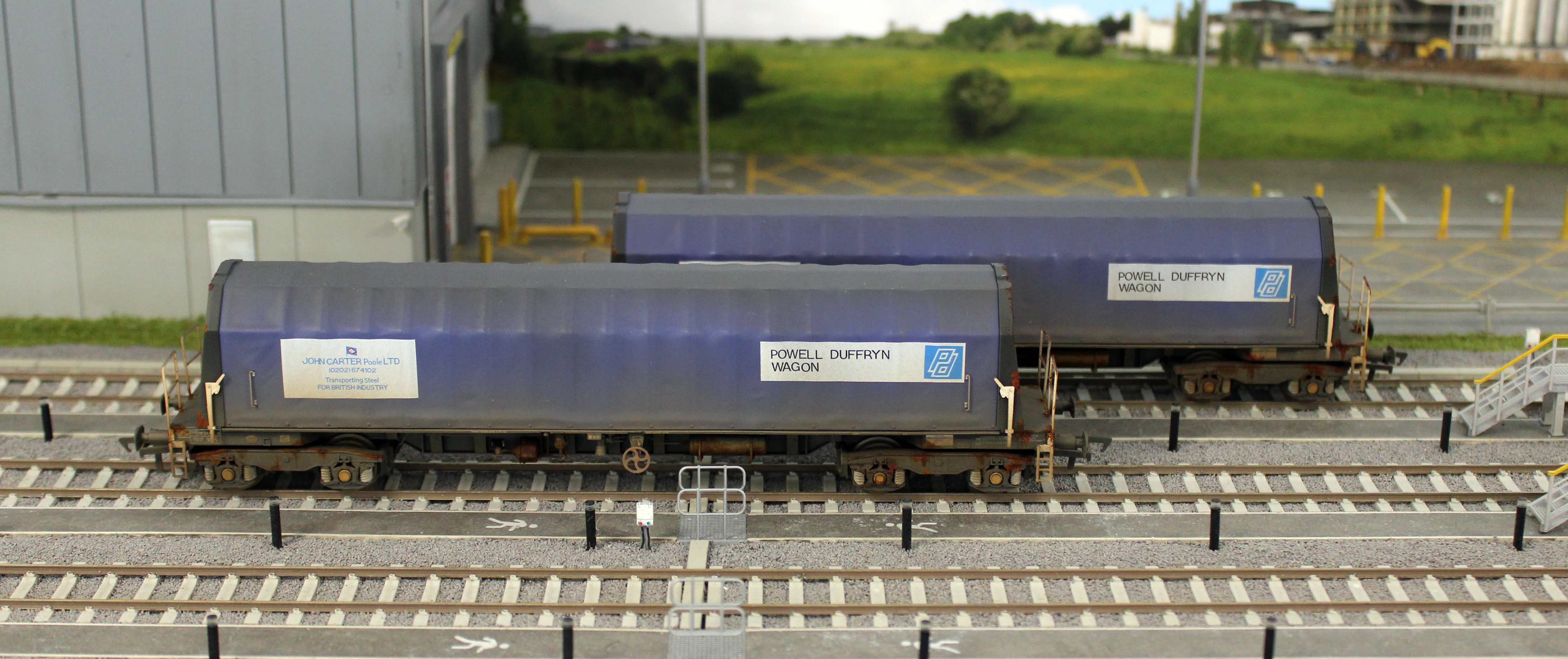 PXA01 DP(A)W Bespoke Weathered Set of 2 PXA Steel Coil Carrier PD Blue John Carter Poole Banner No.3025/3027 - Image 10
